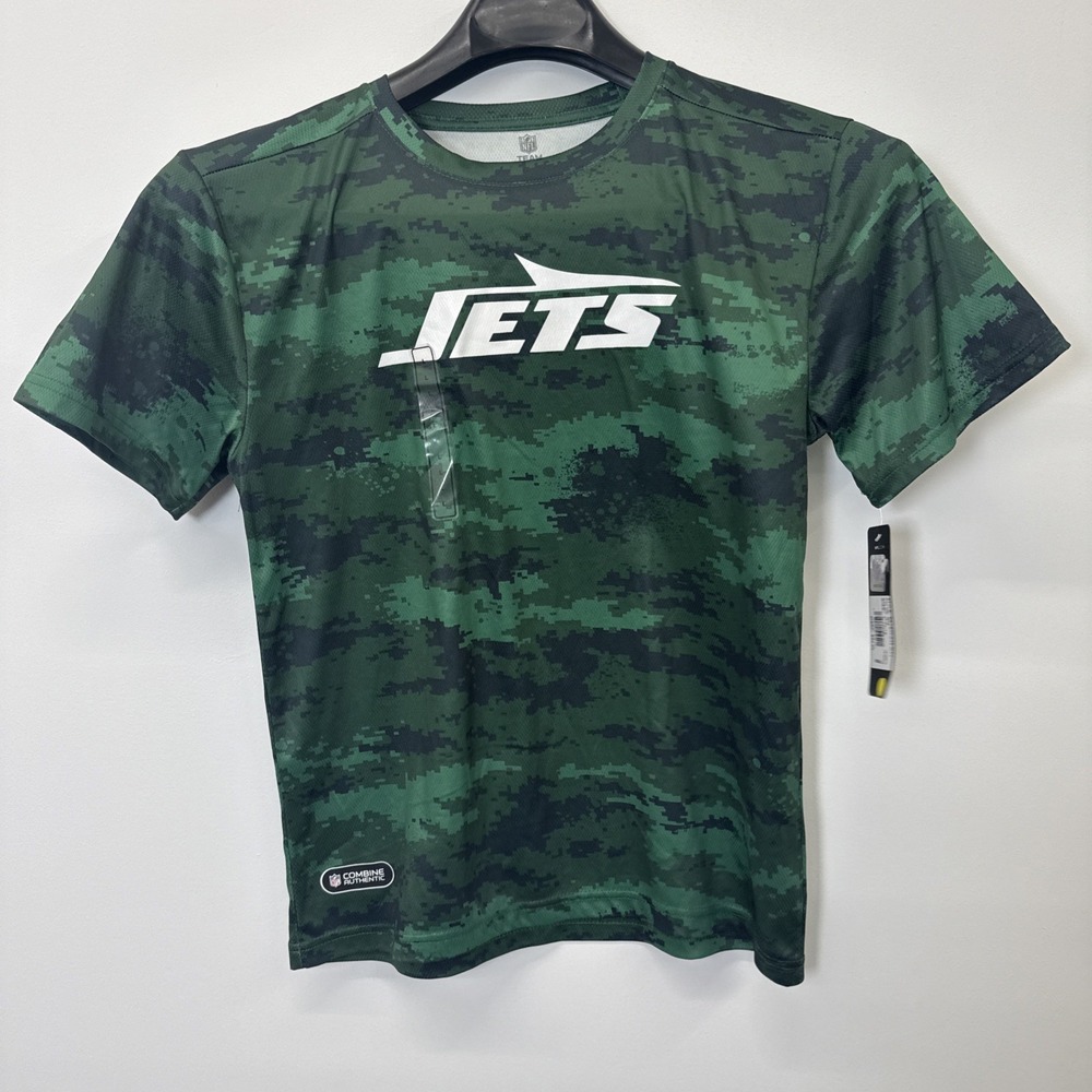 NEW YORK JETS NFL TEAM APPAREL YOUTH SCRIMMAGE SHORT SLEEVE SHIRT LARGE 14/16